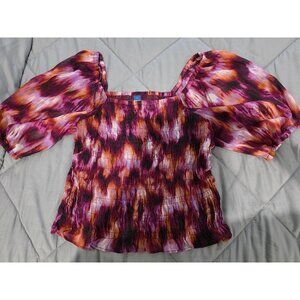 Beautiful Old Navy Smocked Puff Sleeve Top, Size Large
